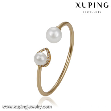 51779 xuping wholesale Charm jewelry gold plated elegant pearl bangle for women